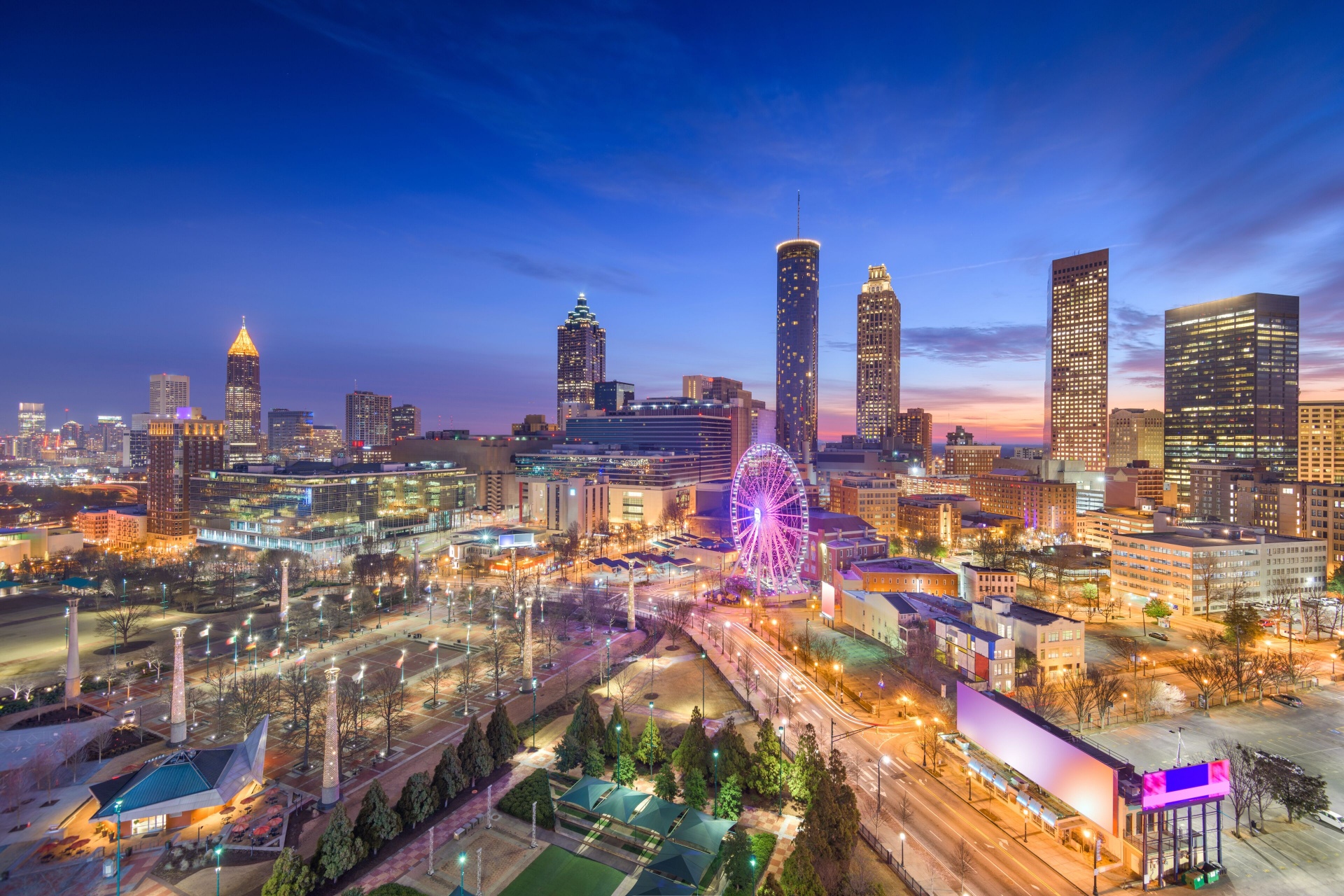 Atlanta skyline at night